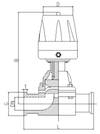 G681F氣動衛(wèi)生級快裝隔膜閥(圖1)