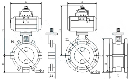 D671F46氣動(dòng)對(duì)夾襯氟塑料蝶閥(圖1)