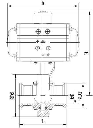 D681X衛(wèi)生級快裝氣動(dòng)蝶閥(圖1)