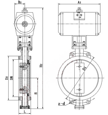 D673H氣動硬密封調節(jié)蝶閥(圖1)