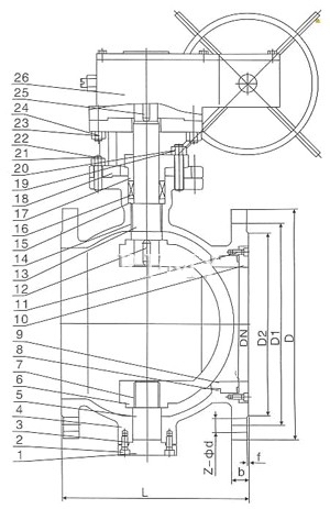 PQ940F,PQ940H,PQ940Y電動偏心半球閥(圖1)
